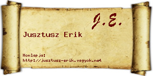 Jusztusz Erik névjegykártya